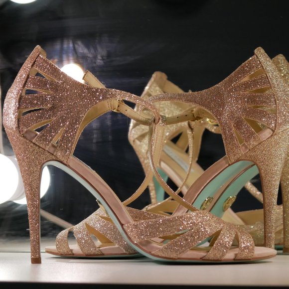 Shimmering Ankle-Strap Heels (4 inches) - Picture 1 of 2
